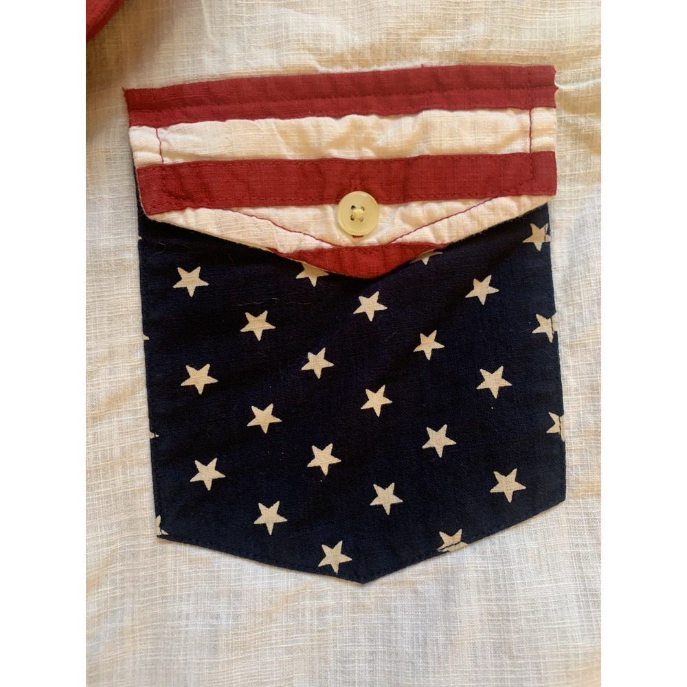 Red Head Button Down‎ Short Sleeve Shirt Mens Small American Flag All Over Print - Picture 3 of 10